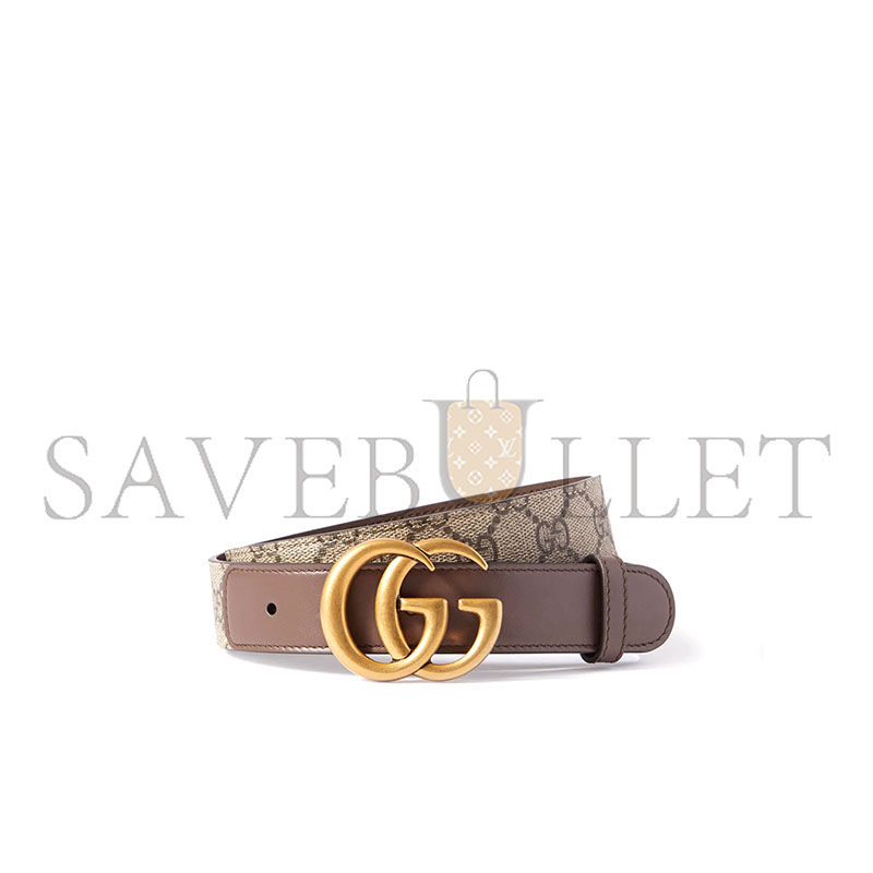 GUCCI GG BELT DOUBLE G BUCKLE BROWN 400593